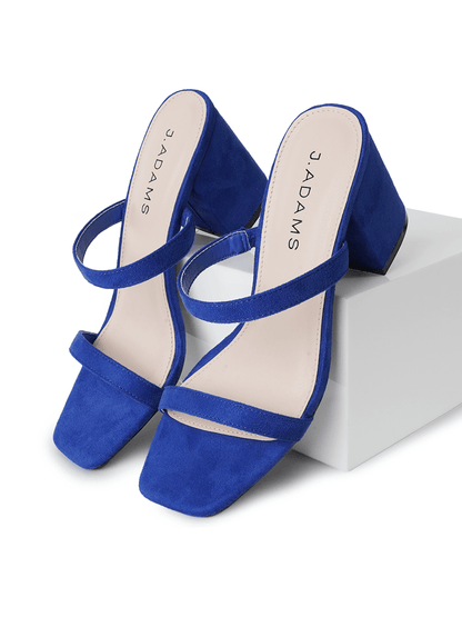 Stormi | Blue Suede Heels by J.Adams – Don't Panic Shoes