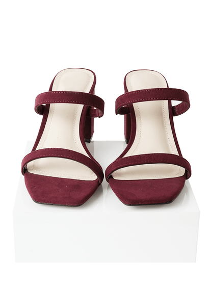 Stormi | Burgundy Suede Heels by J.Adams – Don't Panic Shoes