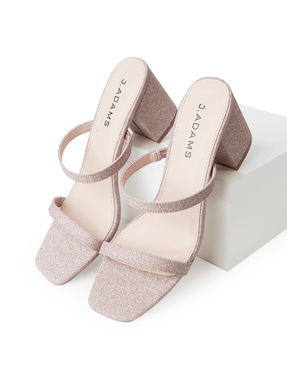 Stormi | Champagne Fine Glitter Heels by J.Adams – Don't Panic Shoes