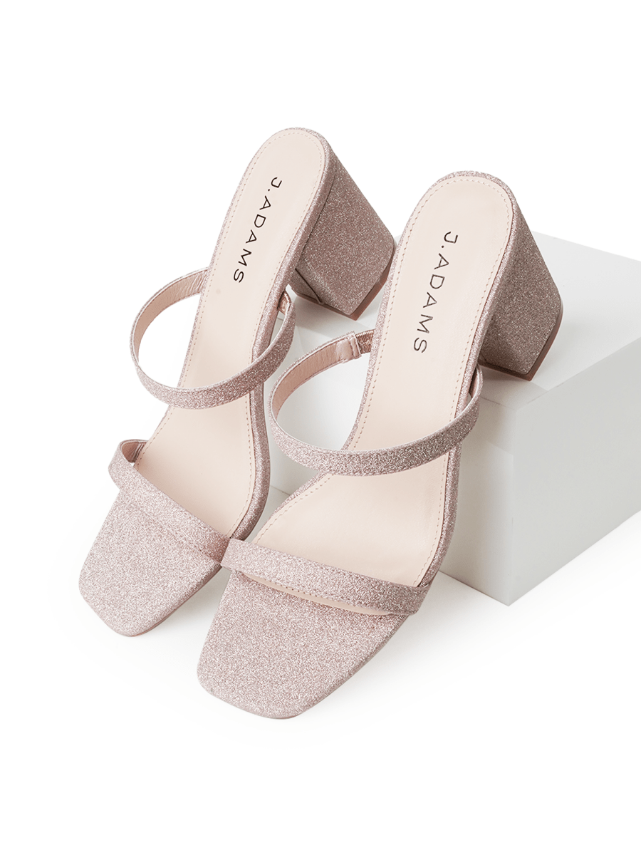 Stormi | Champagne Fine Glitter Heels by J.Adams – Don't Panic Shoes