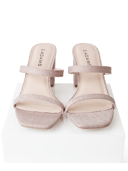 Stormi | Champagne Fine Glitter Heels by J.Adams – Don't Panic Shoes