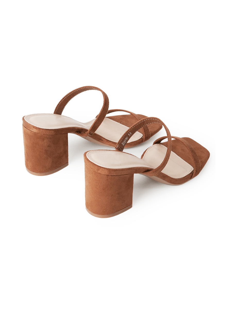 Stormi | Chestnut Suede Heels by J.Adams – Don't Panic Shoes