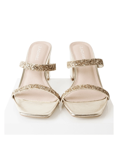 Stormi | Gold Glitter Heels by J.Adams – Don't Panic Shoes