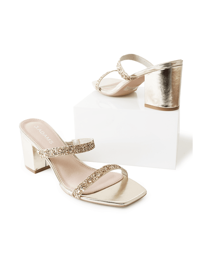 Stormi | Gold Glitter Heels by J.Adams – Don't Panic Shoes