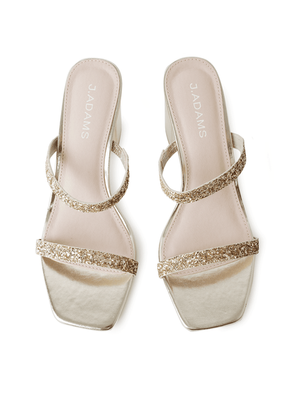 Stormi | Gold Glitter Heels by J.Adams – Don't Panic Shoes
