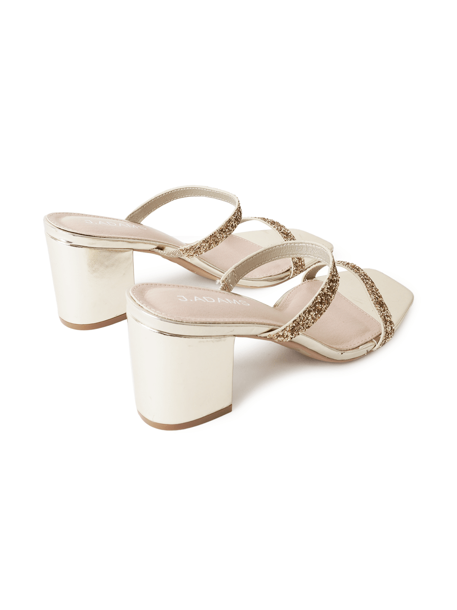 Stormi | Gold Glitter Heels by J.Adams – Don't Panic Shoes