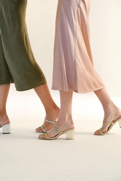 Stormi | Gold Glitter Heels by J.Adams – Don't Panic Shoes