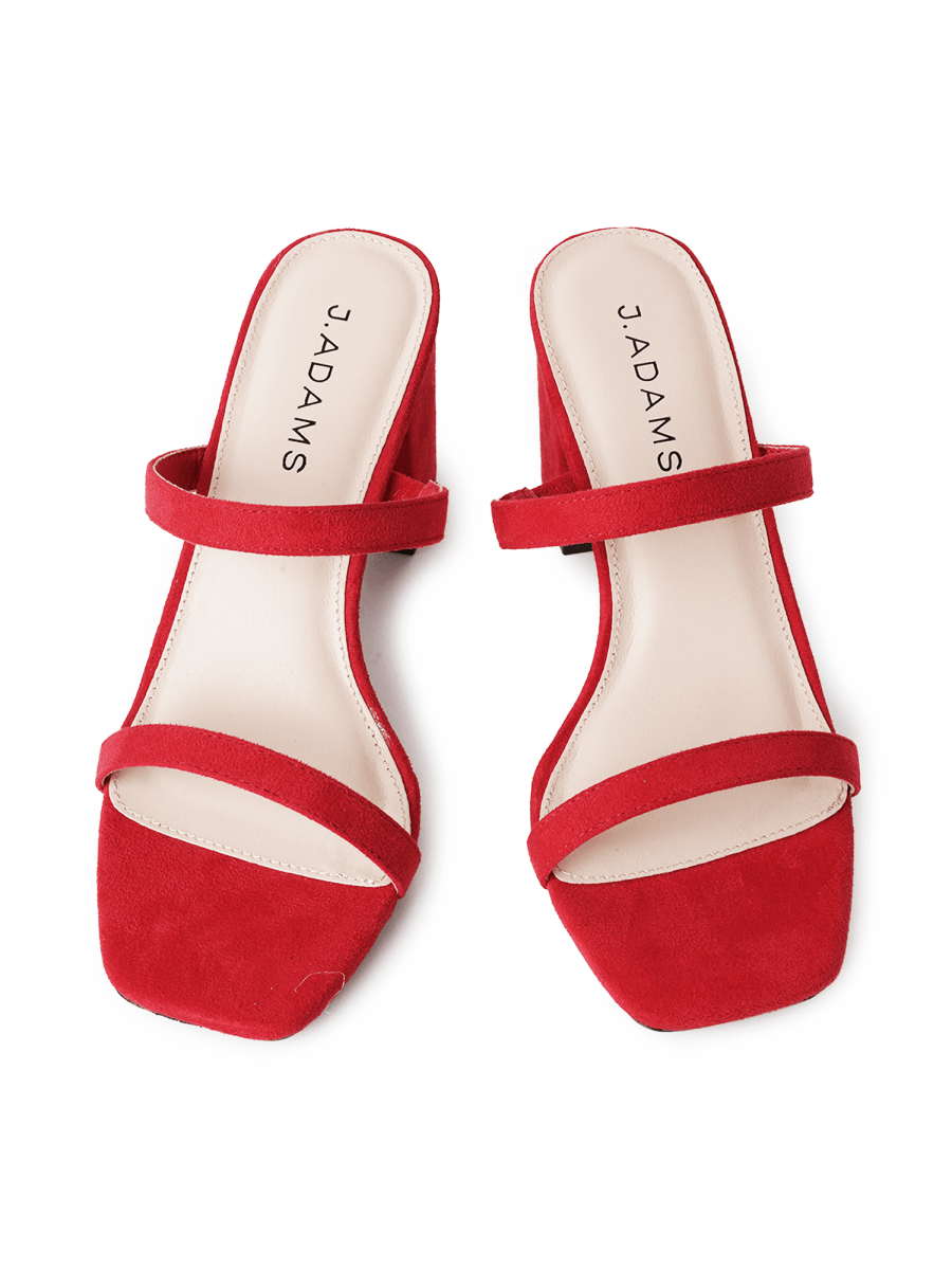 Stormi | Red Suede Heels by J.Adams – Don't Panic Shoes