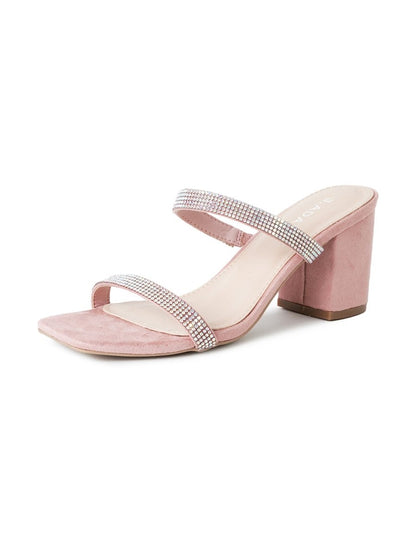 Stormi | Rhinestone/Pink Suede Heels by J.Adams – Don't Panic Shoes