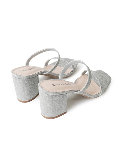 Stormi | Silver Fine Glitter Heels by J.Adams – Don't Panic Shoes