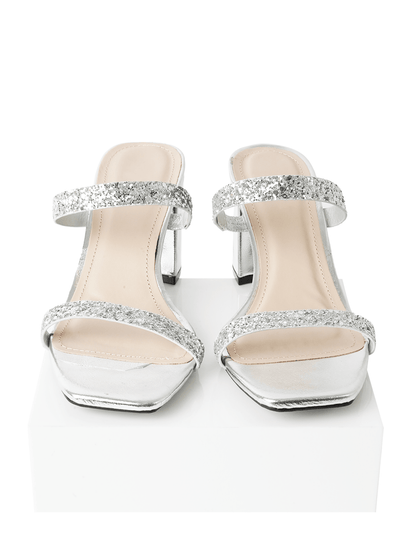 Stormi | Silver Glitter Heels by J.Adams – Don't Panic Shoes