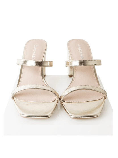 Stormi | White Gold Heels by J.Adams – Don't Panic Shoes