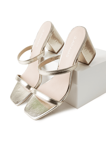 Stormi | White Gold Heels by J.Adams – Don't Panic Shoes