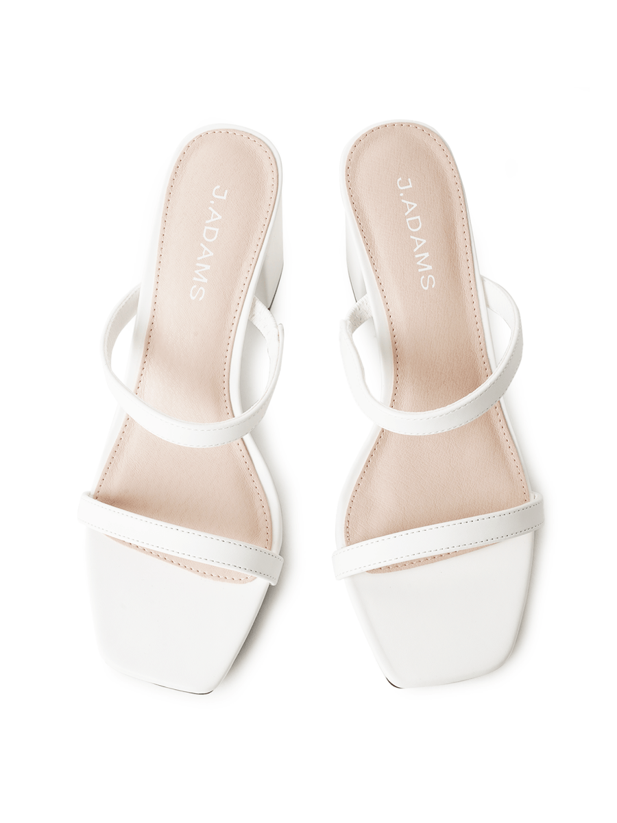 Stormi | White Heels by J.Adams – Don't Panic Shoes