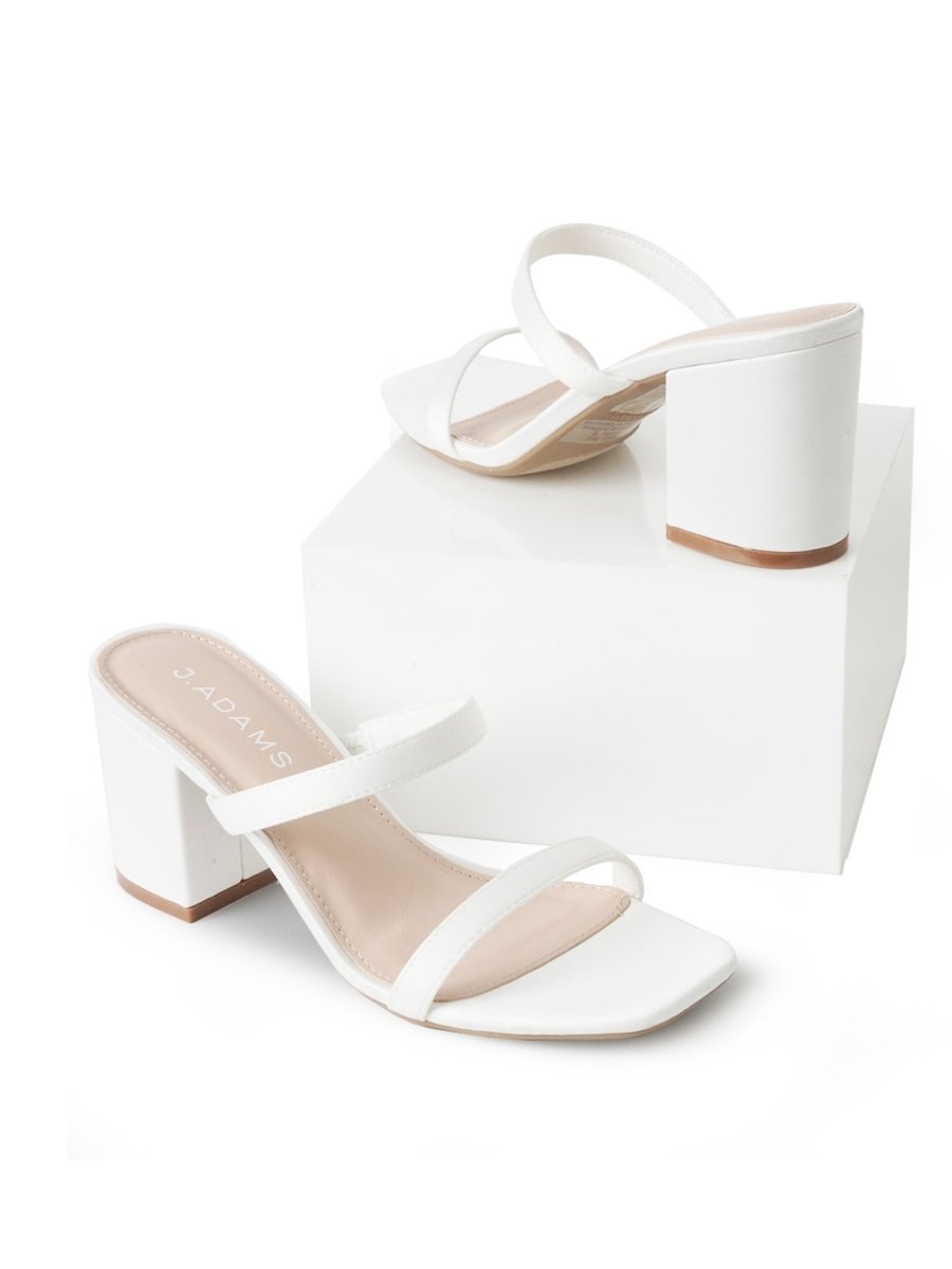 Stormi | White Satin Heels by J.Adams – Don't Panic Shoes