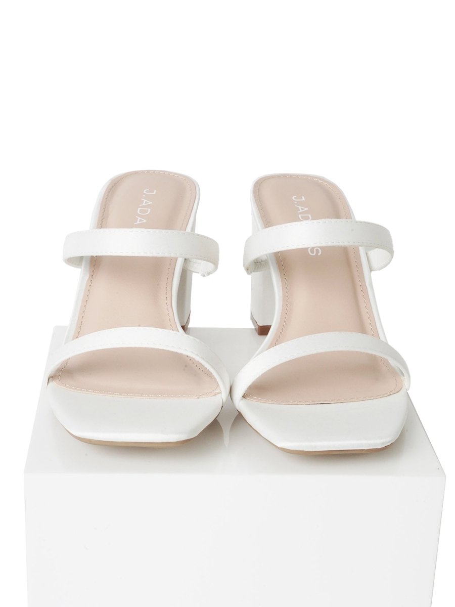 Stormi | White Satin Heels by J.Adams – Don't Panic Shoes