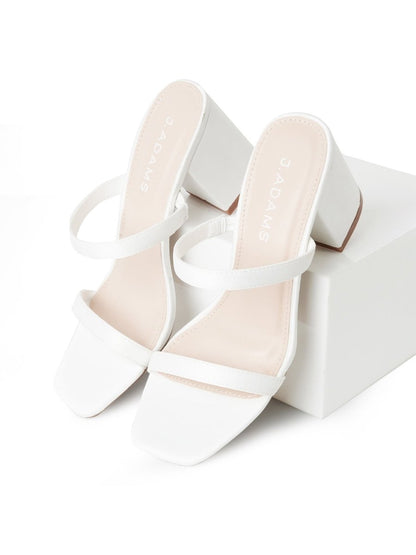 Stormi | White Satin Heels by J.Adams – Don't Panic Shoes
