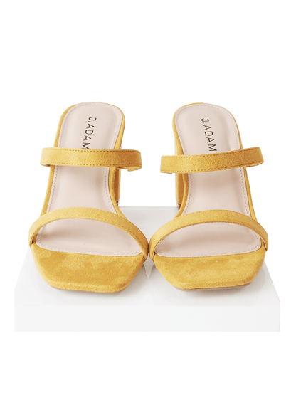 Stormi | Yellow Suede Heels by J.Adams – Don't Panic Shoes