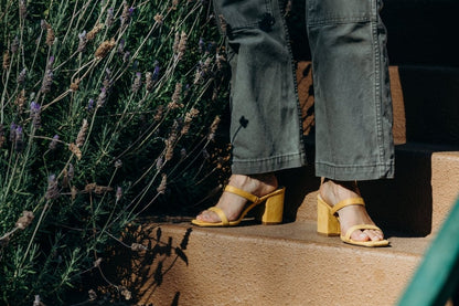 Stormi | Yellow Suede Heels by J.Adams – Don't Panic Shoes
