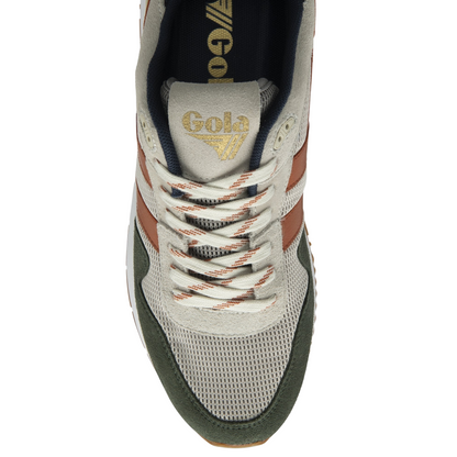 Gola Men's Delta Trainer - Off White/Dark Khaki/Moody Orange