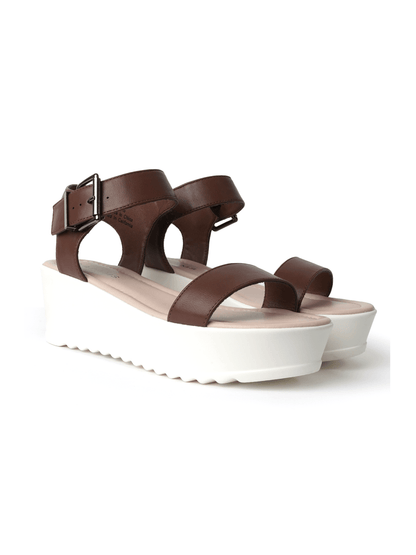 Surf | Dark Chocolate Sandals by J.Adams – Don't Panic Shoes