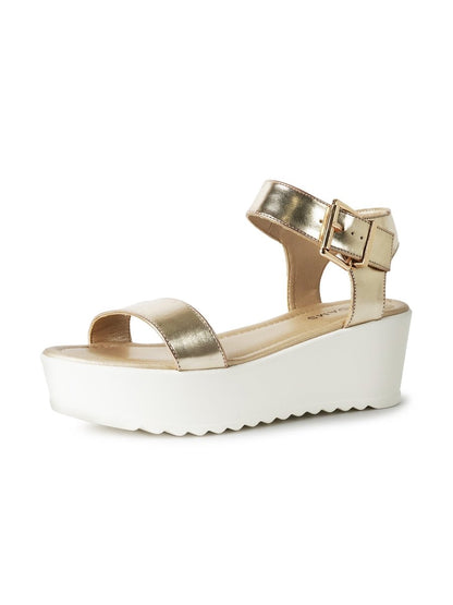 Surf | White Gold Sandals by J.Adams – Don't Panic Shoes
