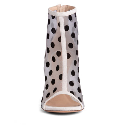 Tatiana MeSh Polka Dots Suede Women’s Stiletto Bootie Bootie by Beautiisoles – Don't Panic Shoes