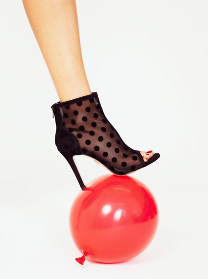 Tatiana Women’S Suede Mesh Polka Dot Stiletto Bootie Bootie by Beautiisoles – Don't Panic Shoes