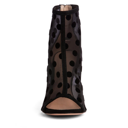 Tatiana Women’S Suede Mesh Polka Dot Stiletto Bootie Bootie by Beautiisoles – Don't Panic Shoes