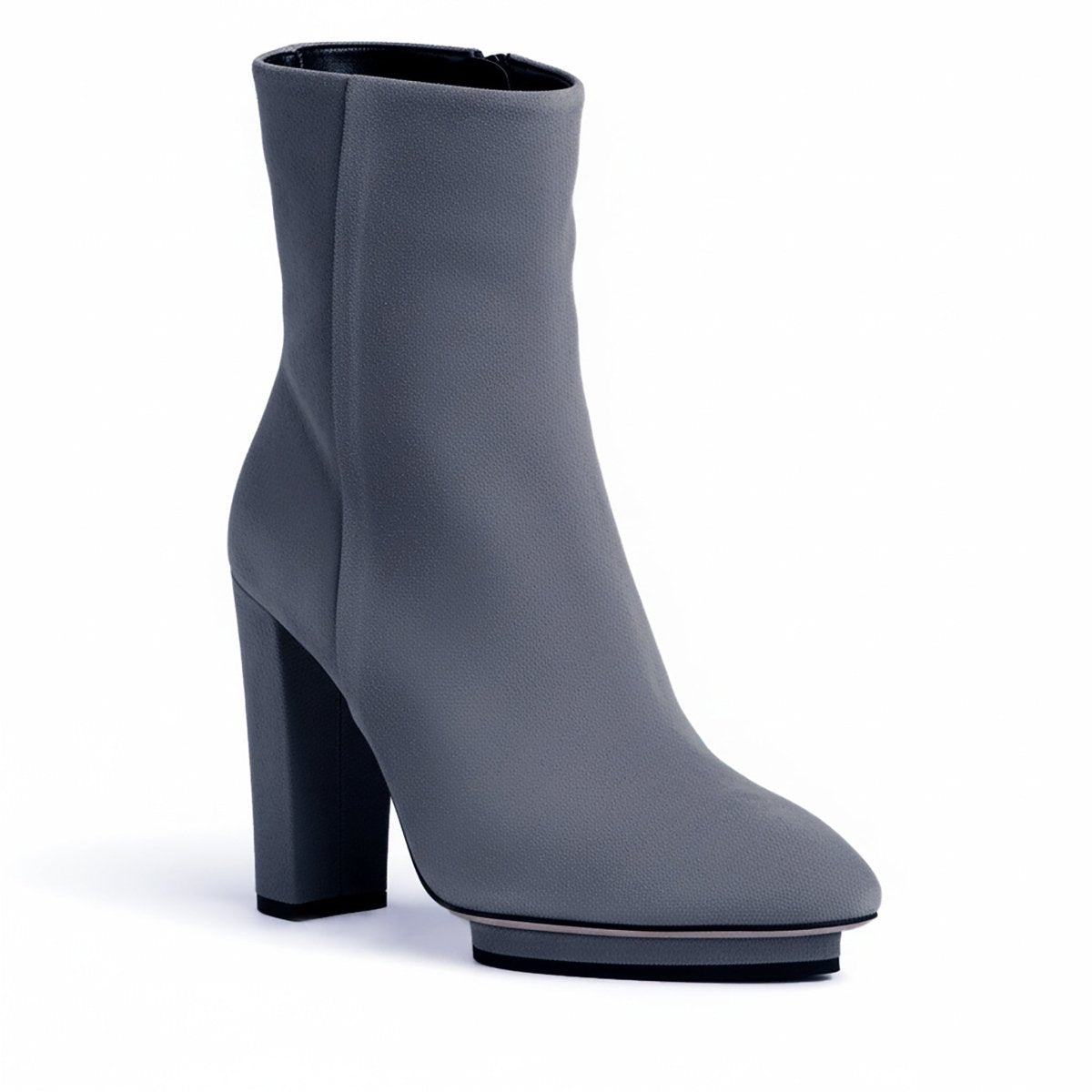 Teresa Grey Suede Ankle Bootie Hidden Platform 100mm Heel Boots by Beautiisoles – Don't Panic Shoes