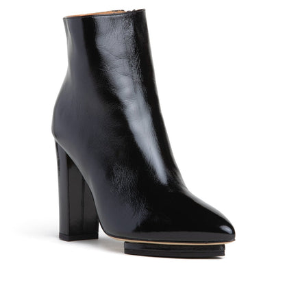 Tessa Ankle Bootie Patent Leather Black Hidden Platform Boots by Beautiisoles – Don't Panic Shoes