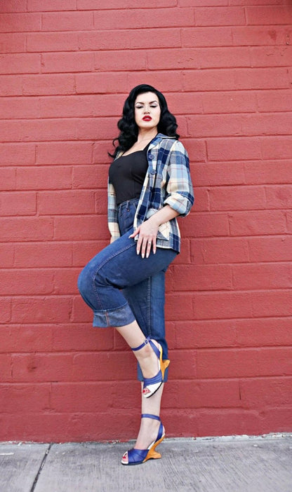 The Boom Boom Wedge - In Hey Sailor Shoes by Lucky Lou Shoes – Don't Panic Shoes