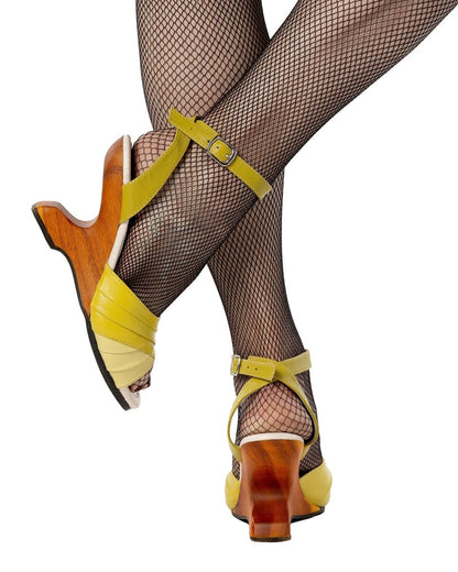 The Boom Boom Wedge - In Lemon Lime Apparel & Accessories by Lucky Lou Shoes – Don't Panic Shoes