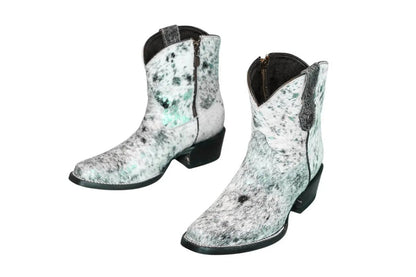 The Loretta Cowhide Boots - Turquoise Metallic Limited Edition by Stiefeld Boots – Don't Panic Shoes