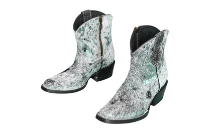 The Loretta Cowhide Boots - Turquoise Metallic Limited Edition by Stiefeld Boots – Don't Panic Shoes