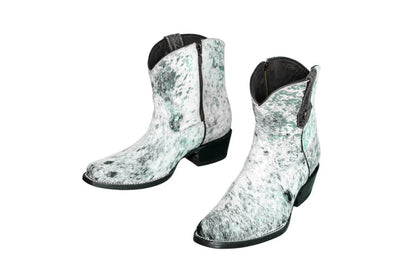 The Loretta Cowhide Boots - Turquoise Metallic Limited Edition by Stiefeld Boots – Don't Panic Shoes