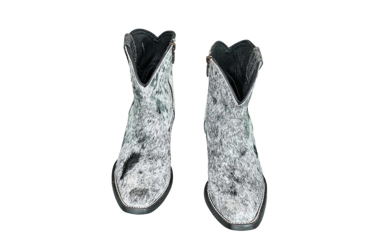The Loretta Cowhide Boots - Turquoise Metallic Limited Edition by Stiefeld Boots – Don't Panic Shoes
