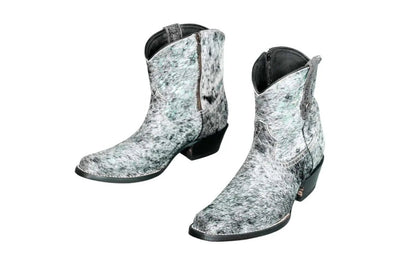 The Loretta Cowhide Boots - Turquoise Metallic Limited Edition by Stiefeld Boots – Don't Panic Shoes