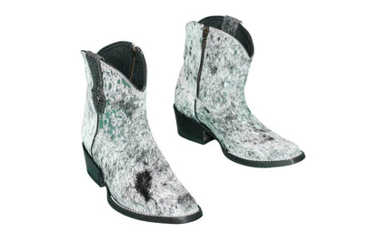 The Loretta Cowhide Boots - Turquoise Metallic Limited Edition by Stiefeld Boots – Don't Panic Shoes