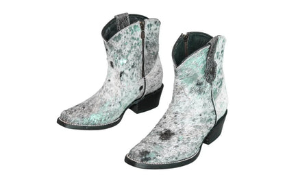 The Loretta Cowhide Boots - Turquoise Metallic Limited Edition by Stiefeld Boots – Don't Panic Shoes