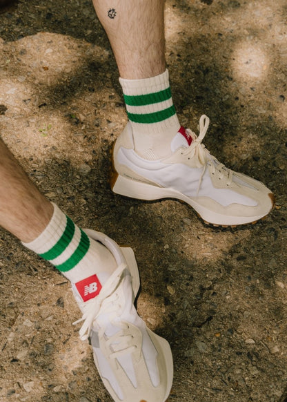 The Mono Stripe Quarter Crew Socks by American Trench – Don't Panic Shoes