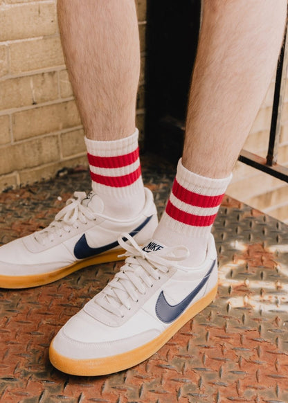 The Mono Stripe Quarter Crew Socks by American Trench – Don't Panic Shoes