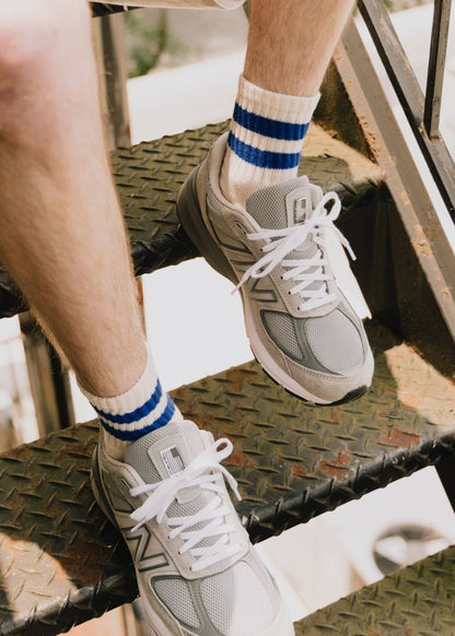 The Mono Stripe Quarter Crew Socks by American Trench – Don't Panic Shoes