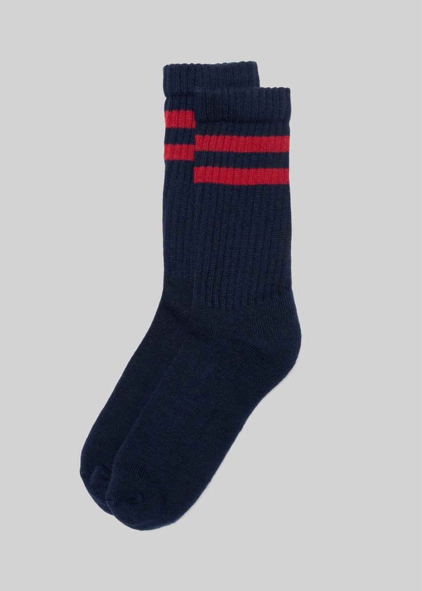 The Retro Double Stripe Socks by American Trench – Don't Panic Shoes