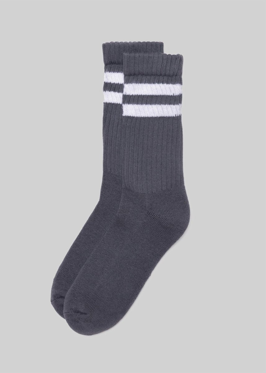 The Retro Double Stripe Socks by American Trench – Don't Panic Shoes
