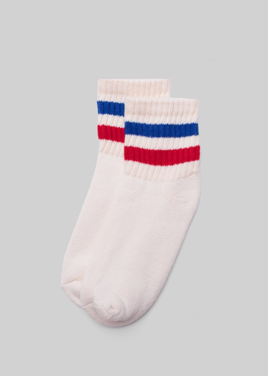The Retro Stripe Quarter Crew Socks by American Trench – Don't Panic Shoes