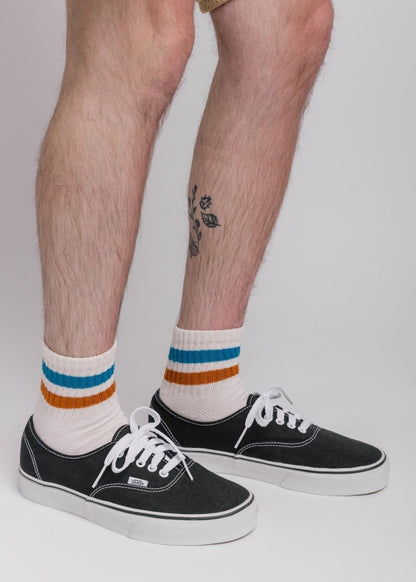 The Retro Stripe Quarter Crew Socks by American Trench – Don't Panic Shoes