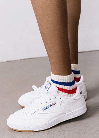 The Retro Stripe Quarter Crew Socks by American Trench – Don't Panic Shoes