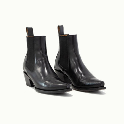 The Sandra Boot Black Patent Leather Timeless Chelsea Boots by M - O - Nine – Don't Panic Shoes