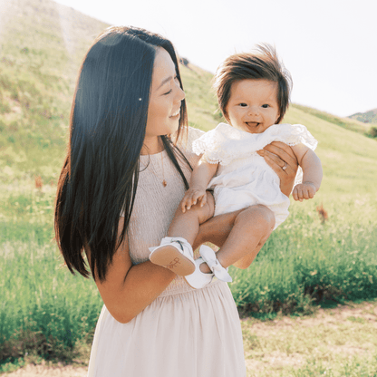 Toasted Bright White Knotted Bow Baby Shoe Knotted Bow Mocc by Freshly Picked – Don't Panic Shoes